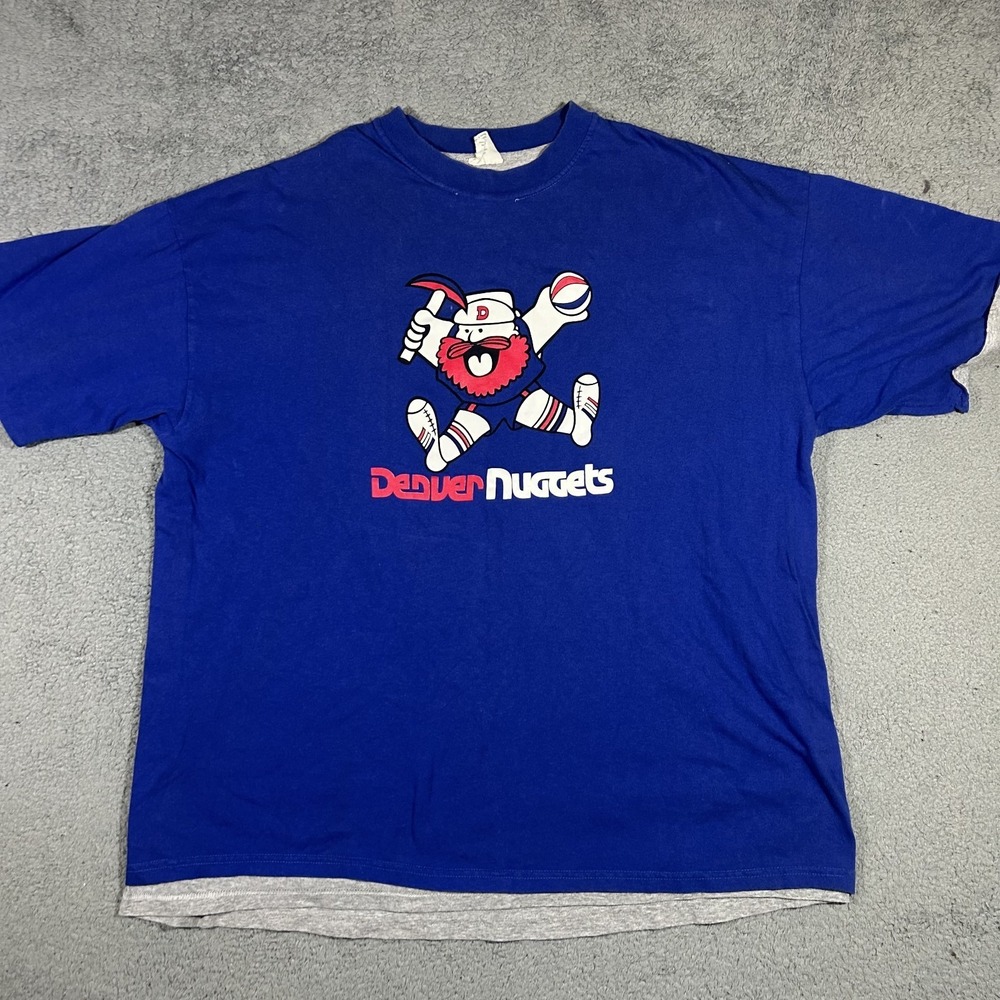 Majestic Denver Nuggets NBA Short Sleeve T-Shirt Men's XXL Royal Blue #2519